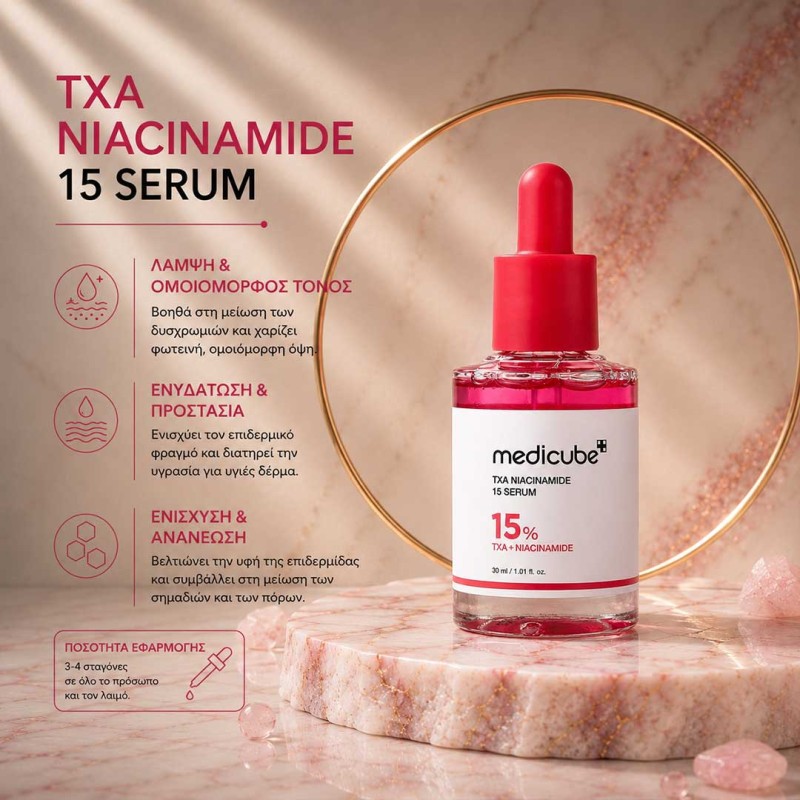 Medicube Glass Skin Duo με Exosome Shot 7500 και TXA Niacinamide 15 Serum για λεία υφή, φωτεινότητα και μείωση δυσχρωμιών