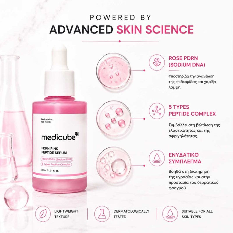 Medicube PDRN Pink Peptide Serum - Ορός προσώπου με PDRN και πεπτίδια για λάμψη, ελαστικότητα και βαθιά ενυδάτωση